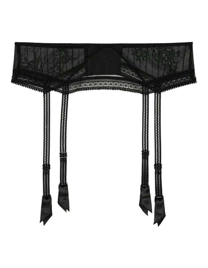 Maddie Sheer Lace Suspender Belt in Black image 5