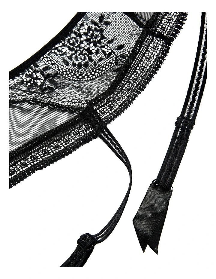 Maddie Sheer Lace Suspender Belt in Black image 6