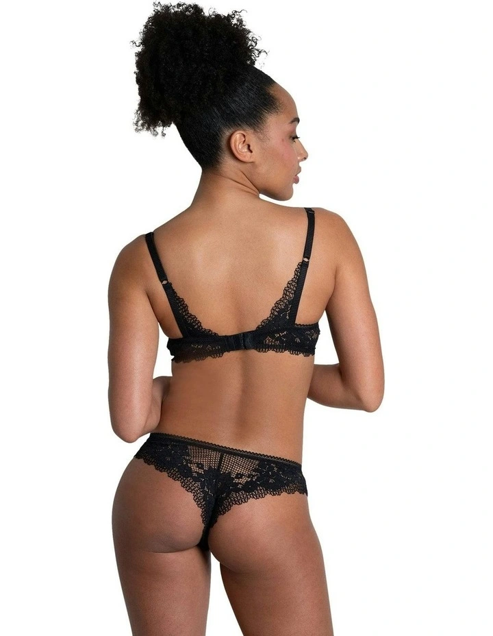 Nina High Leg Brazilian Cut Lace Brief in Black image 6