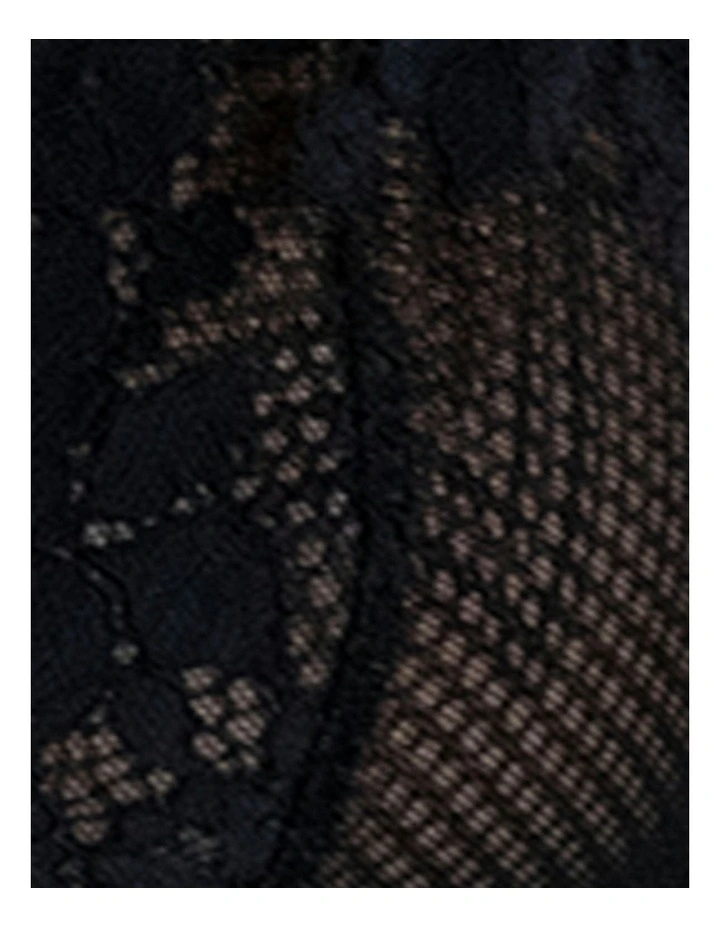 Nina Unpadded Triangle Cup Longline Lace Bralette in Black image 2