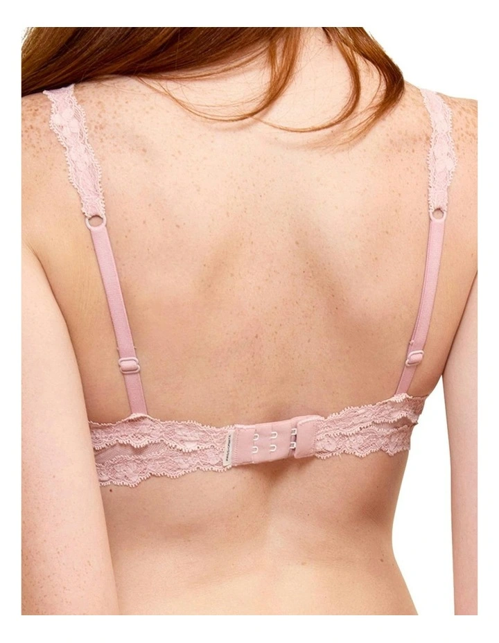 Bella Sheer Unlined Demi Bra With Lace in Poison Pink image 2