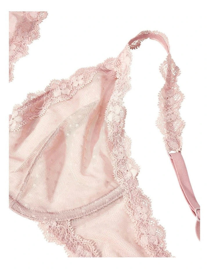Bella Sheer Unlined Demi Bra With Lace in Poison Pink image 7