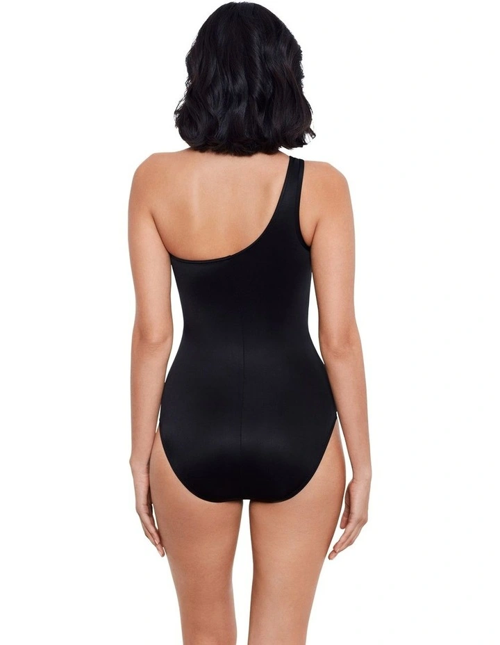 Network Jena One Shoulder Shaping Swimsuit in Black image 2