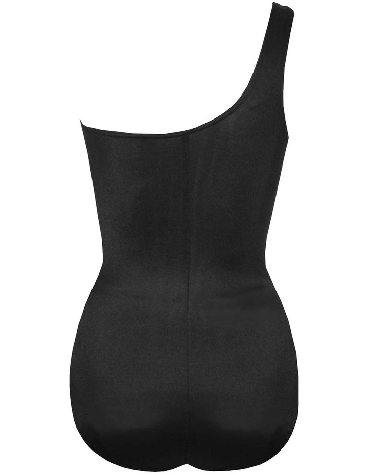 Network Jena One Shoulder Shaping Swimsuit in Black image 4
