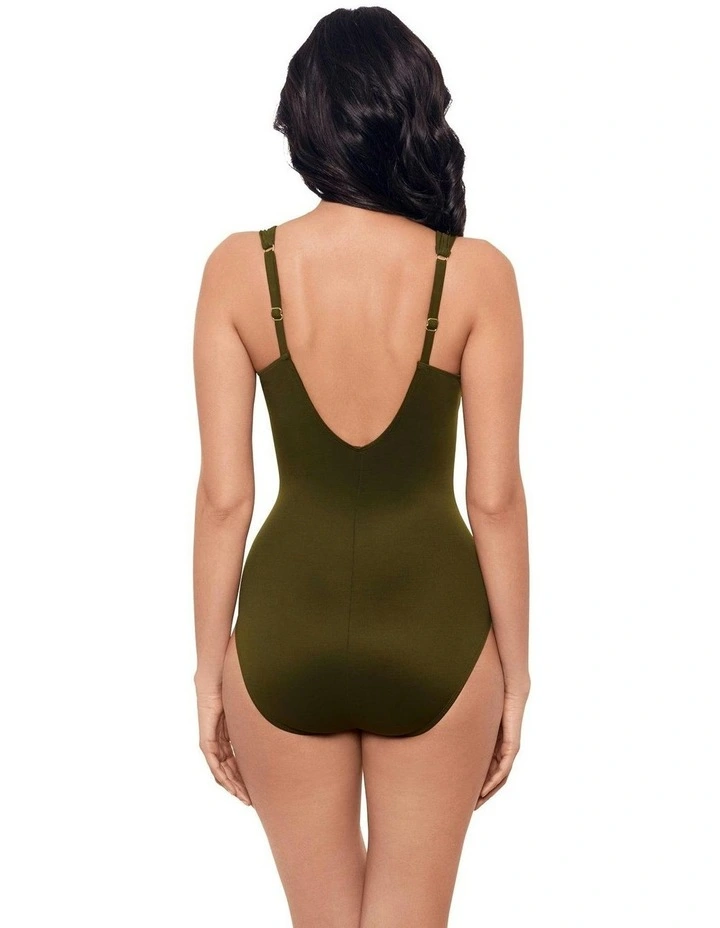 Razzle Dazzle Siren Crossover Shaping Swimsuit in Nori image 2