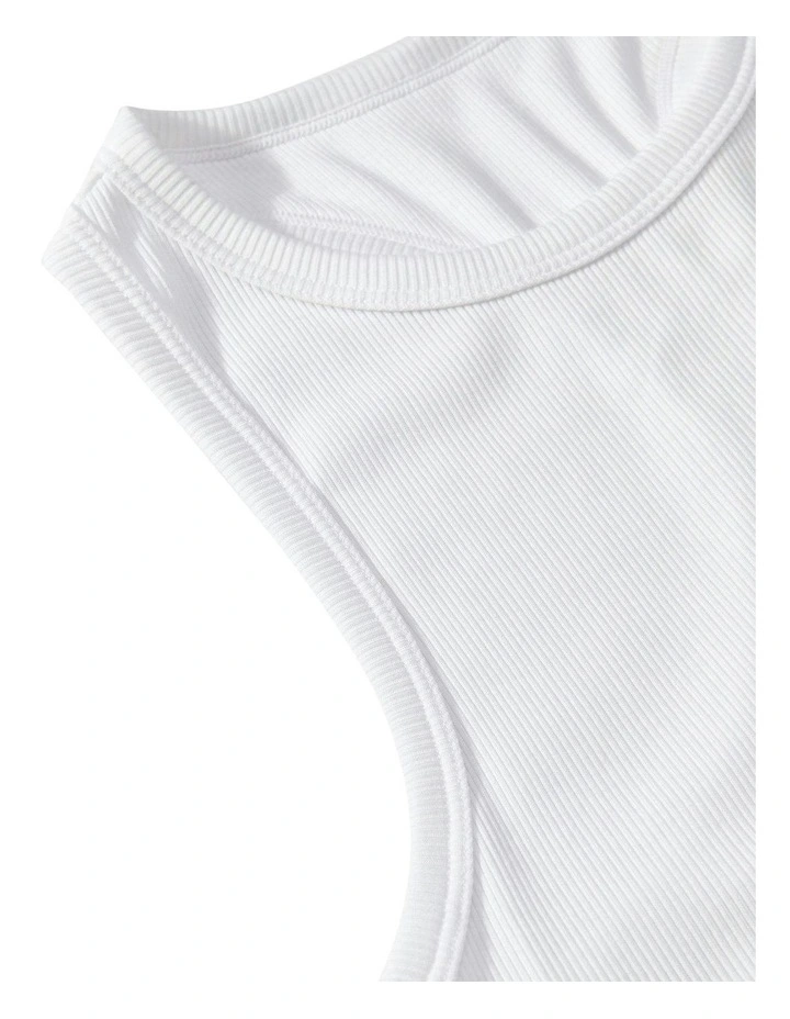 Kate Ribbed Cotton And Modal Midi Lounge Dress in Pearl image 7