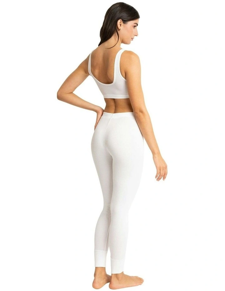 Kate Ribbed Cotton And Modal Scoop Neck Tank Top in Pearl image 4