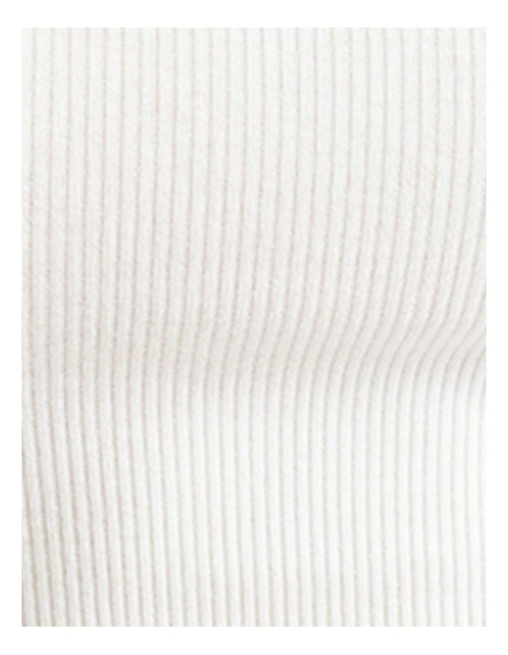 Kate Ribbed Cotton And Modal Scoop Neck Tank Top in Pearl image 7
