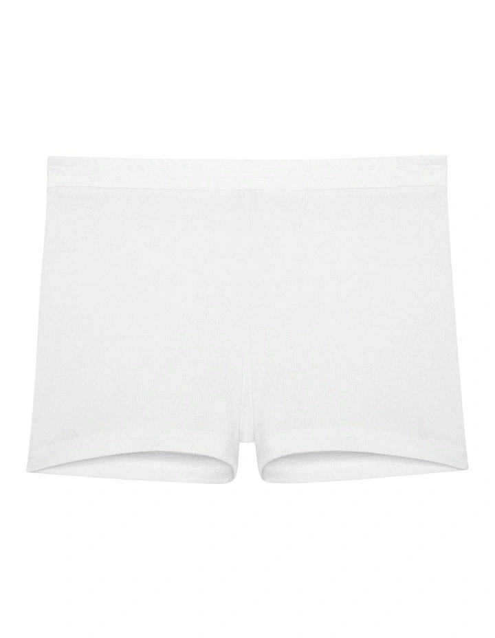 Kate Ribbed Cotton And Modal Lounge Short in Pearl image 5