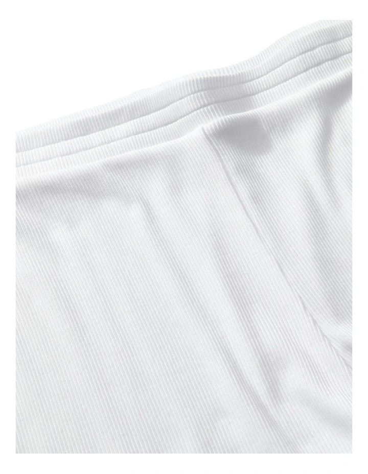 Kate Ribbed Cotton And Modal Lounge Short in Pearl image 6