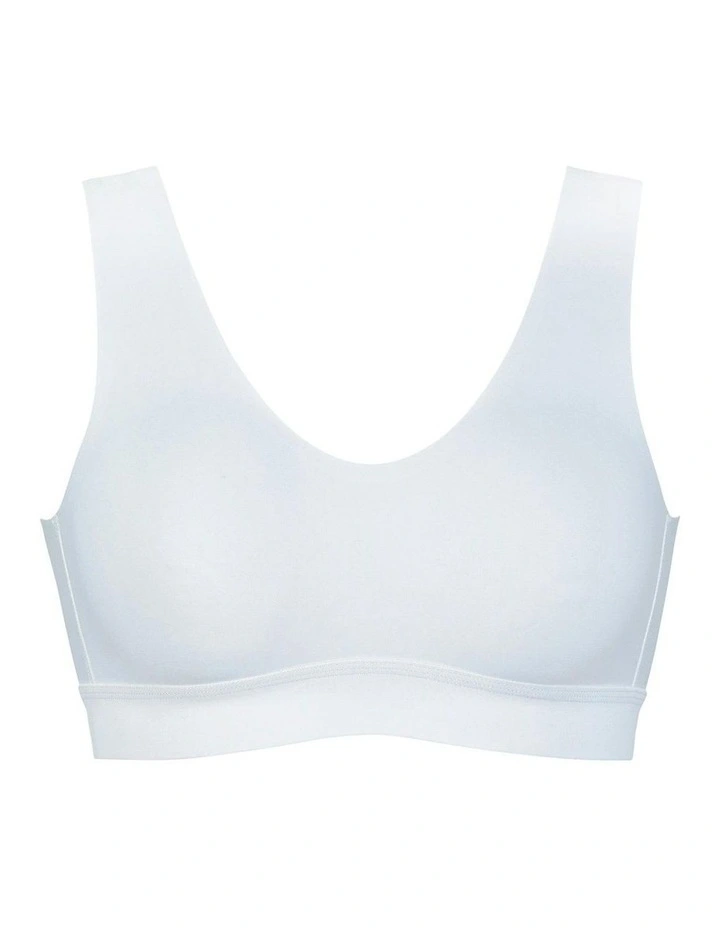 Back And Side Smoothing Wirefree Crop Top Bra in White image 4