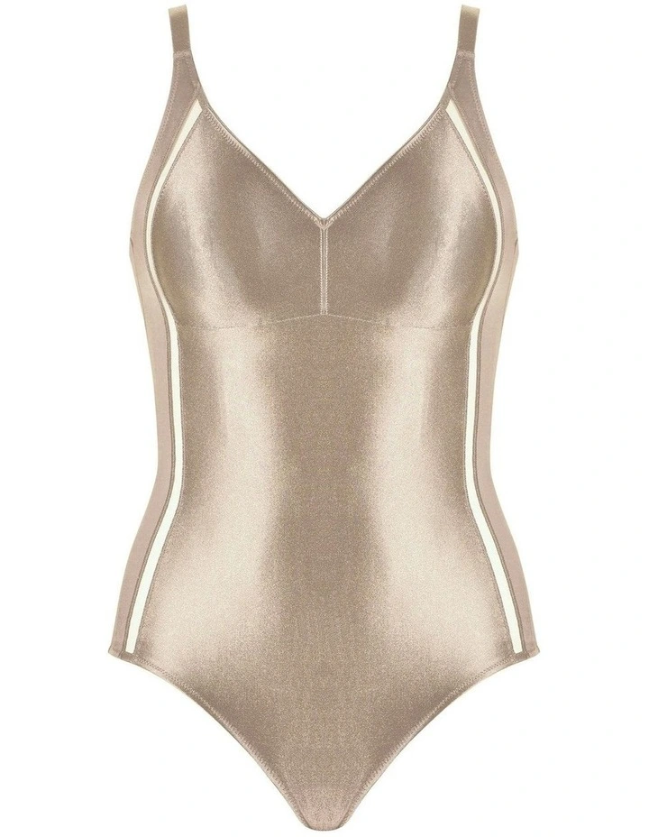 Curve Hugger Minimiser Cup Shaping Bodysuit in Light Beige image 4