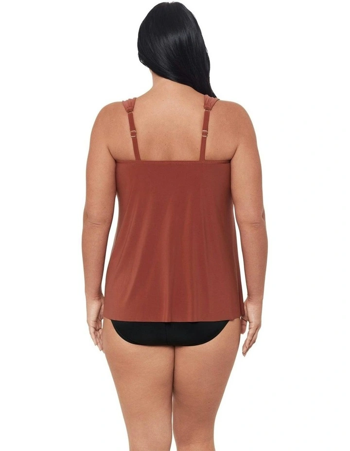 Razzle Dazzle Underwired Plus Size Tankini Top in Terra image 2