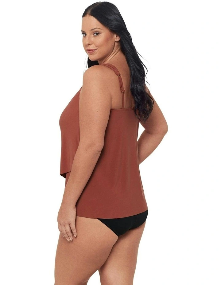 Razzle Dazzle Underwired Plus Size Tankini Top in Terra image 3