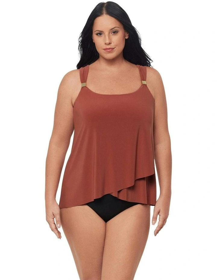 Razzle Dazzle Underwired Plus Size Tankini Top in Terra image 4