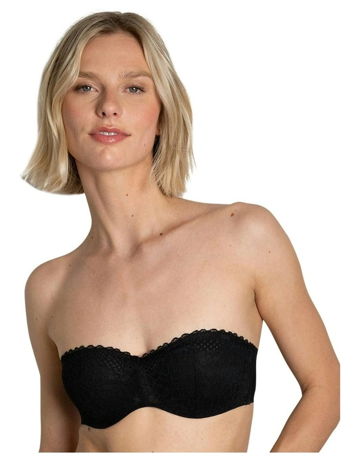 Pila Wired Lace Bandeau Convertible To Strapless Bra in Black image 5