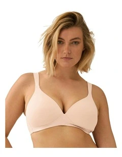 The Wednesday Wireless T-Shirt Bra with Padded Straps in Light Beige