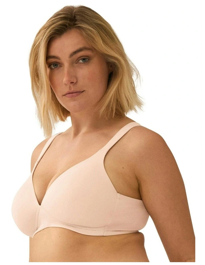 The Wednesday Wireless T-Shirt Bra with Padded Straps in Light Beige image 3