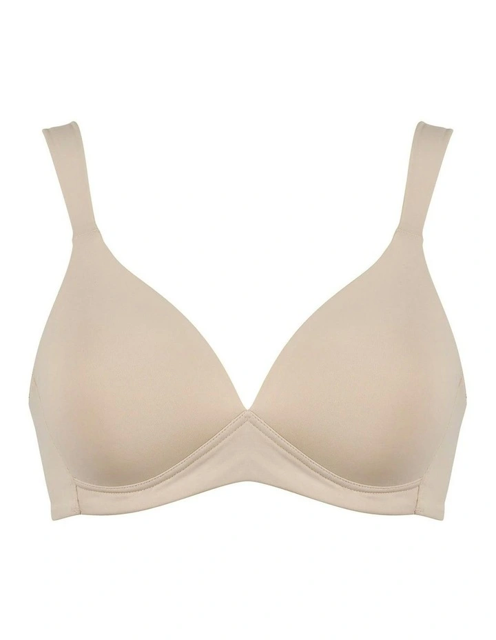 The Wednesday Wireless T-Shirt Bra with Padded Straps in Light Beige image 4