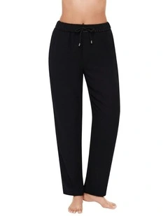 Crepe Easy Jogger Relaxed Fit Drawstring Pants in Black