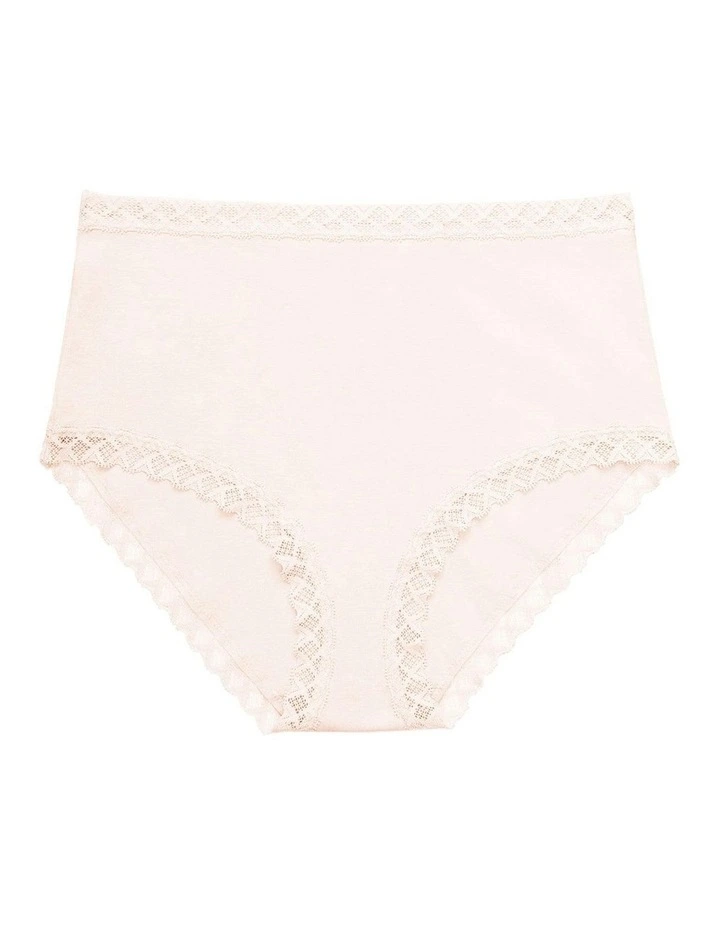 Bliss Lace Trim Pima Cotton High Waist Full Brief in Blushing Pink image 3
