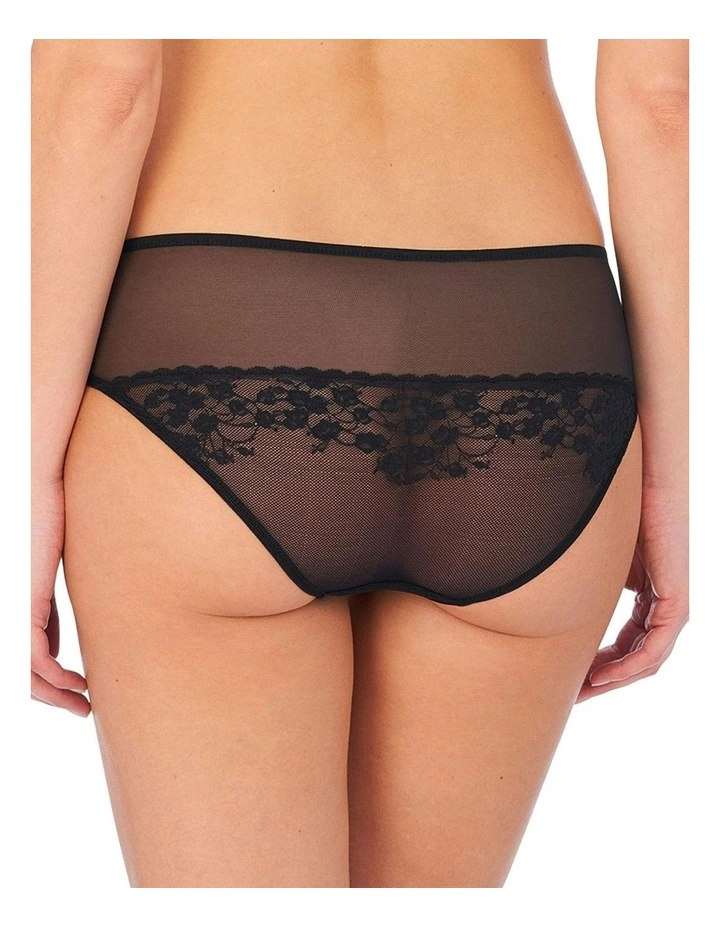 Cherry Blossom Mesh & Lace Bikini Brief in Black image 2