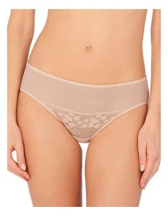 Cherry Blossom Mesh & Lace Bikini Brief in Cameo Rose