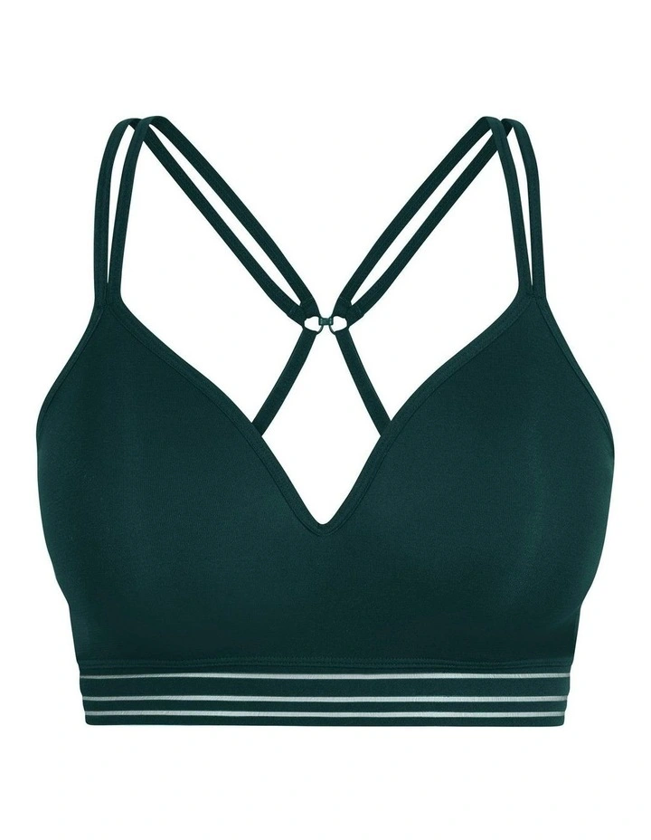 Zen Light Seamless Moulded Wirefree Bra in Forest Green image 6