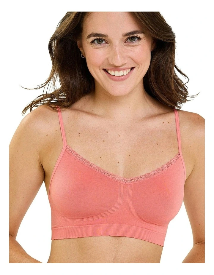Zen Attitude Crop Top Style Wirefree Bralette - 2 Pack in Pink/Purple image 3