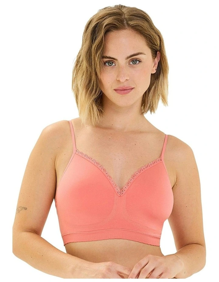 Zen Attitude Lightly Padded Seamless Bralette in Lantana Pink image 1