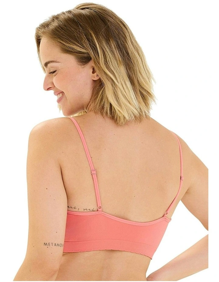 Zen Attitude Lightly Padded Seamless Bralette in Lantana Pink image 2