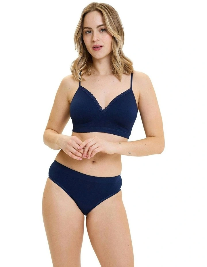 Zen Attitude Lightly Padded Seamless Bralette in Black Iris image 3