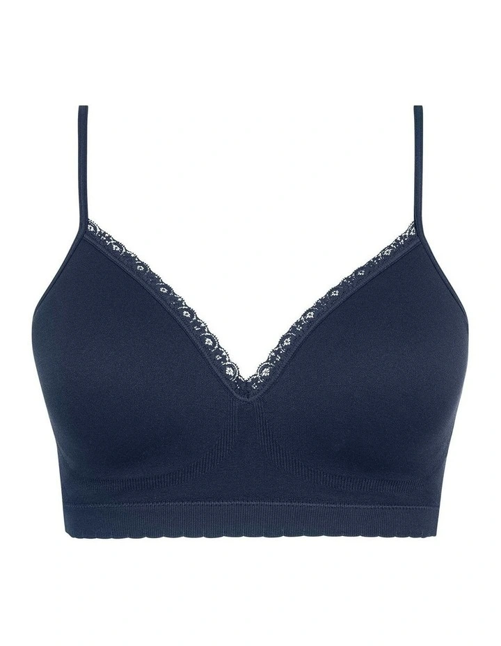 Zen Attitude Lightly Padded Seamless Bralette in Black Iris image 5