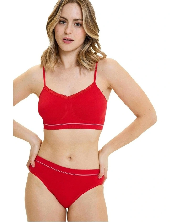 Zen Attitude Crop Top Style Wirefree Bralette - 2 Pack in Red/Pink image 6
