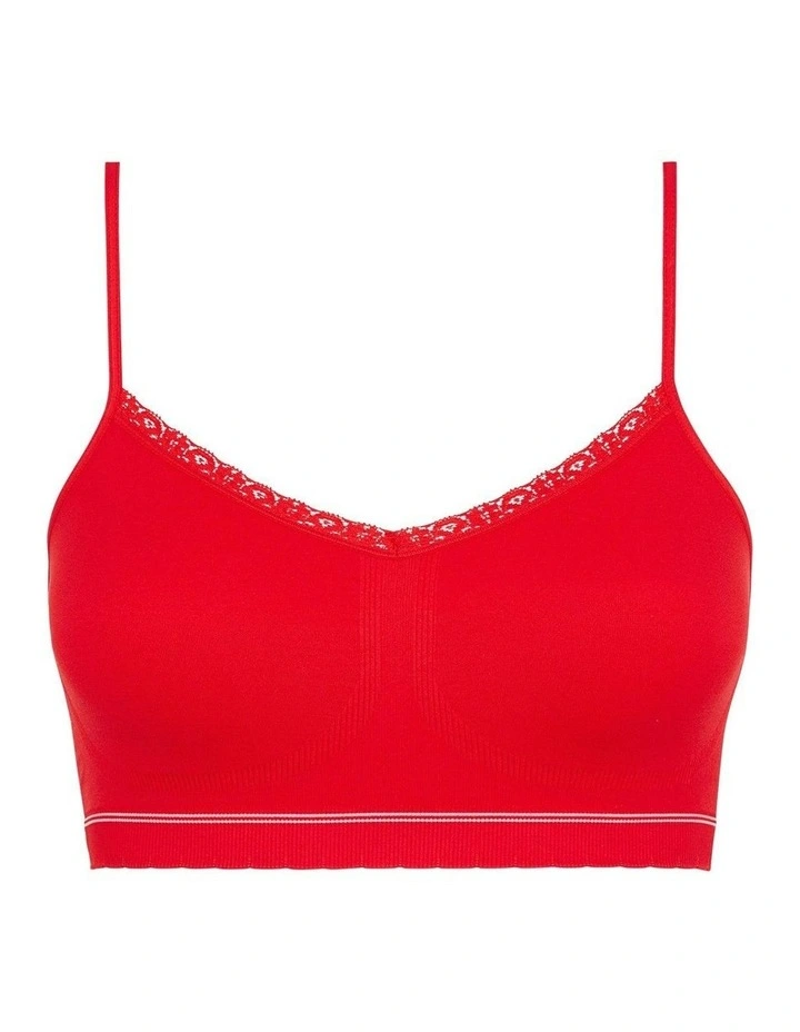 Zen Attitude Crop Top Style Wirefree Bralette - 2 Pack in Red/Pink image 7