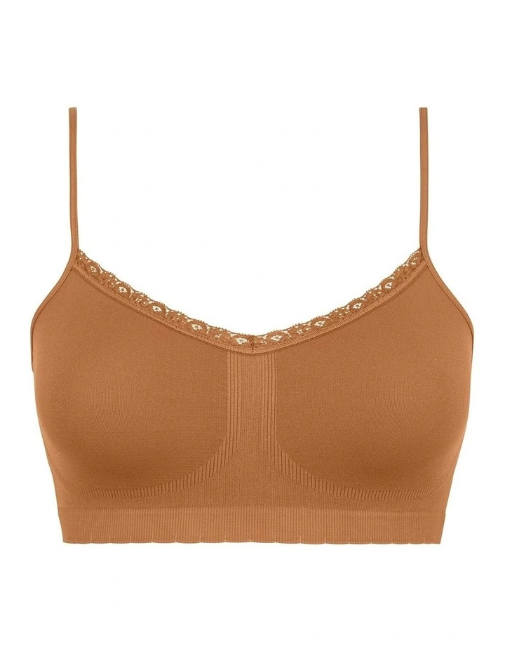 Zen Attitude Crop Top Style Wirefree Bralette - 2 Pack in Black Iris/Adobe image 7