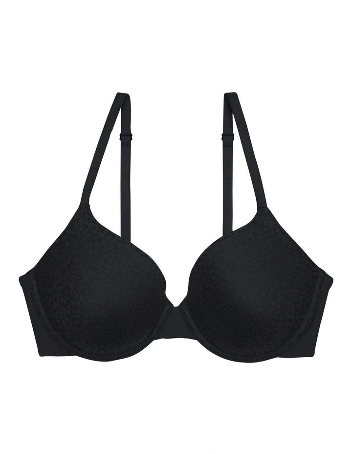 Comfort Evolution Memory Foam & Lace Full Cup T-Shirt Bra in Black image 5