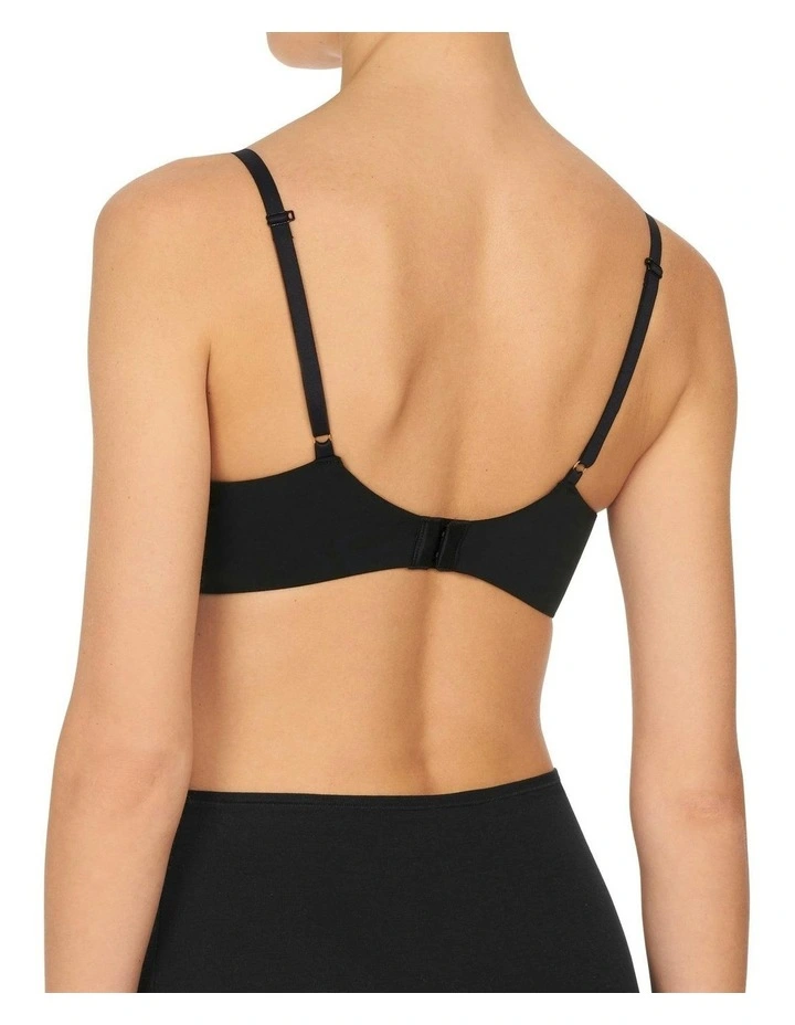 Minimal Wired V-Neck Push Up Bra in Black image 6