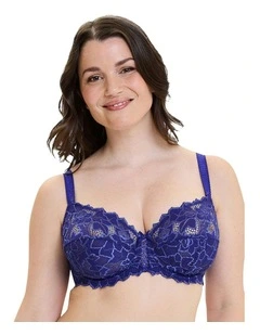 Arum Underwire Balconette Lace Bra in Royal Blue