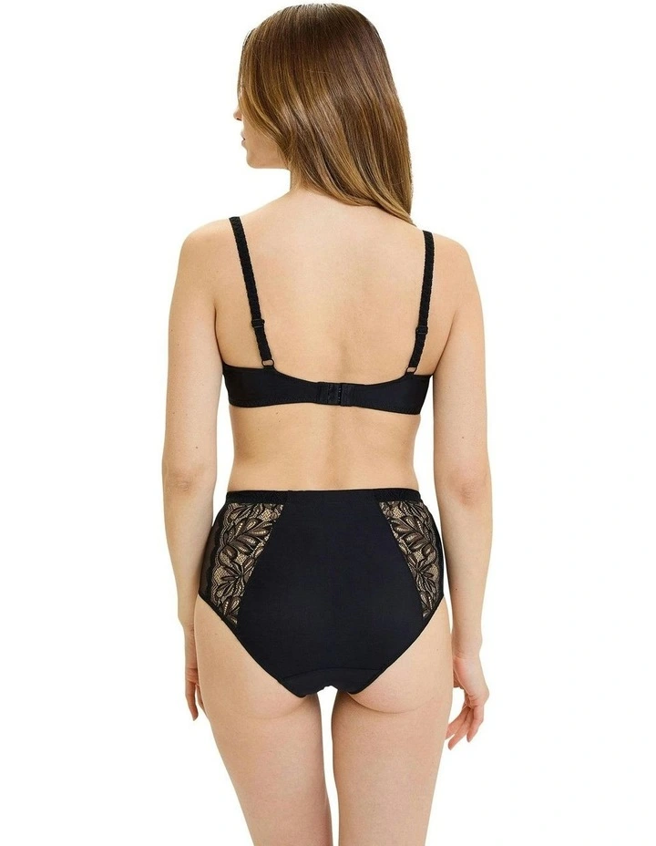 Suzan Lace & Microfiber High Waist Brief in Black image 5