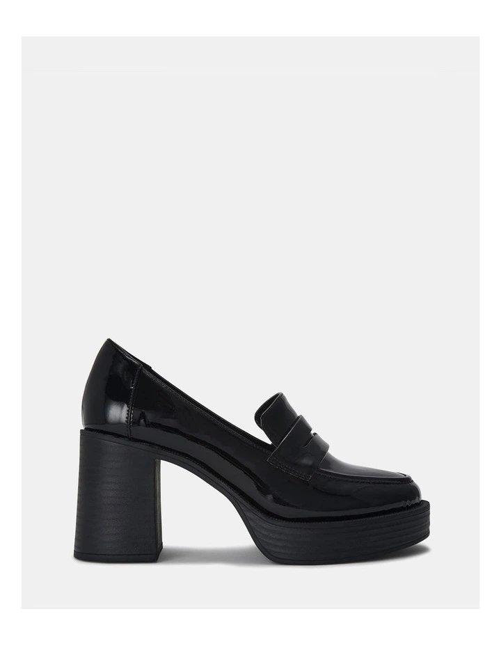 Eastan Heeled Loafers in Black Patent image 1