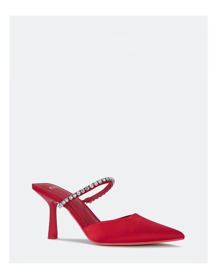Yasmin Heels in Red Satin image 2
