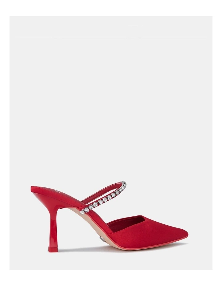 Yasmin Heels in Red Satin image 3