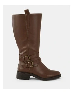 Joany Zip Up Boots in Brown