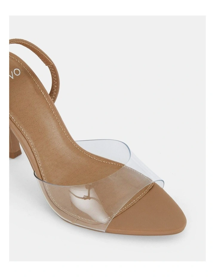Madonna Open Toe Heels in Camel image 3