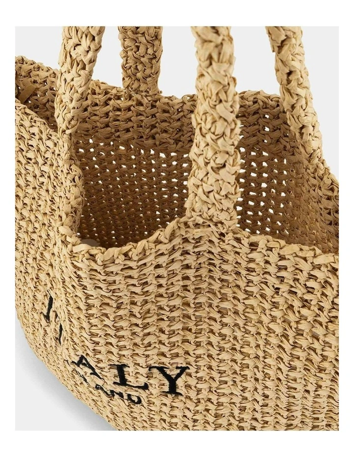 Alia Textured Tote Bag in Natural image 3