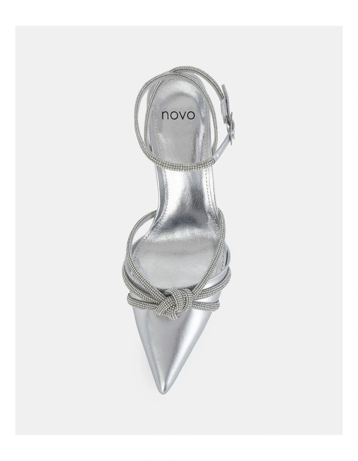Persephone Heeled Sandals in Silver image 4