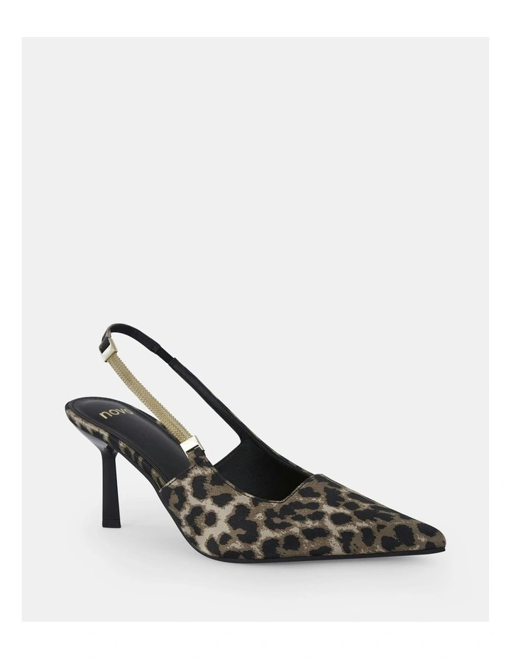 Indigo Pumps in Leopard Satin image 3