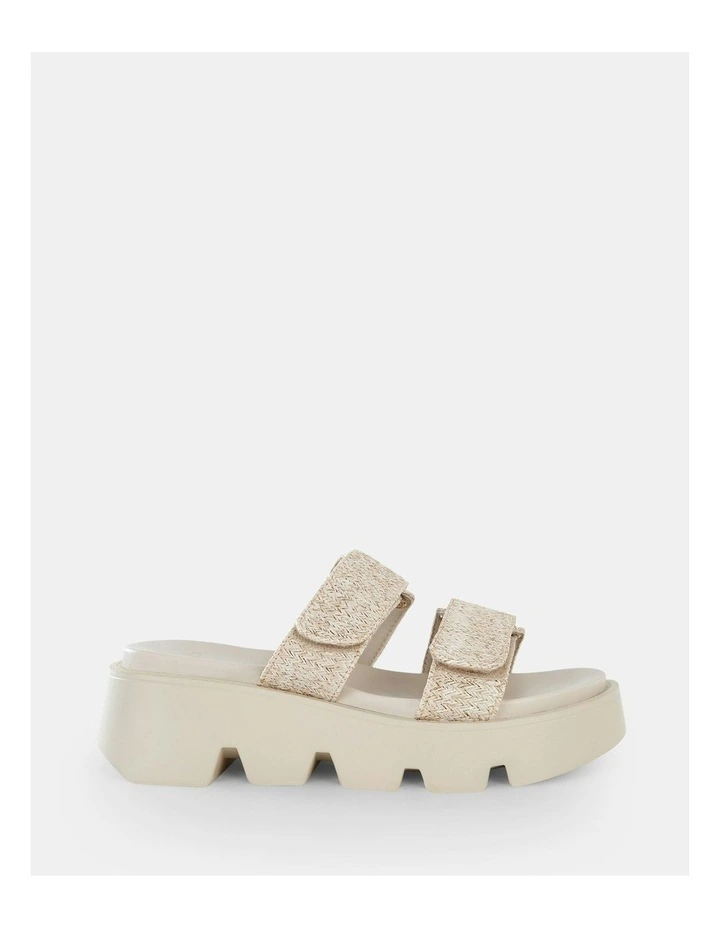 Brennan Slide Sandals in Metallic Raffia image 1