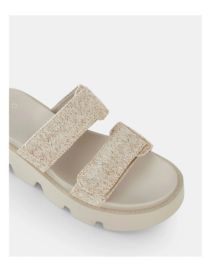Brennan Slide Sandals in Metallic Raffia image 3